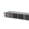 Lanberg 19" PDU/Verteilerleiste 1U 16A 2m 2X C19 8X IEC C13 Steckdose, schwarz C20