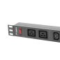   Lanberg 19" PDU/Verteilerleiste 1U 16A 2m 2X C19 8X IEC C13 Steckdose, schwarz C20