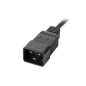   Lanberg 19" PDU/Verteilerleiste 1U 16A 2m 2X C19 8X IEC C13 Steckdose, schwarz C20