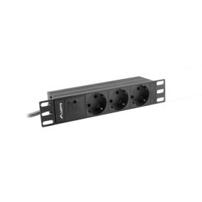  Lanberg 10" PDU/Verteilerleiste 1U 16A 2m 3x Schuko-Steckdose, schwarz