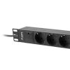 Lanberg 10" PDU/Verteilerleiste 1U 16A 2m 3x Schuko-Steckdose, schwarz