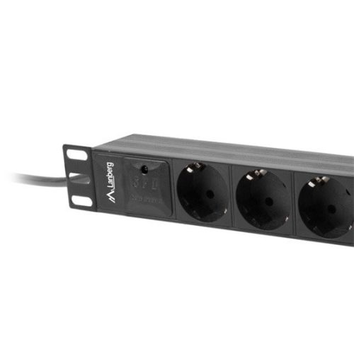 Lanberg 10" PDU/Verteilerleiste 1U 16A 2m 3x Schuko-Steckdose, schwarz