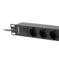   Lanberg 10" PDU/Verteilerleiste 1U 16A 2m 3x Schuko-Steckdose, schwarz