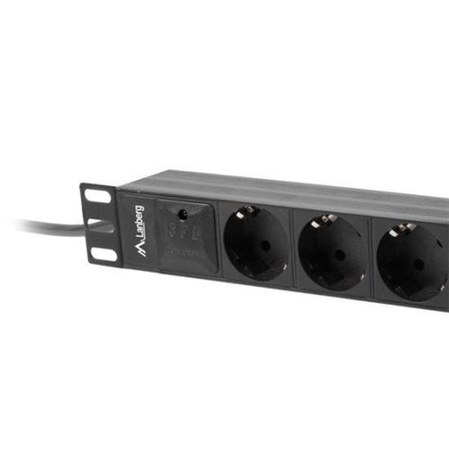 Lanberg 10" PDU/Verteilerleiste 1U 10A 2m 3x Schuko Steckdose schwarz C14