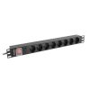 Lanberg 19" PDU/Verteilerleiste 1U 16A 2m 8x Schuko-Steckdose, schwarz