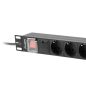  Lanberg 19" PDU/Verteilerleiste 1U 16A 2m 8x Schuko-Steckdose, schwarz