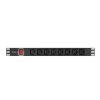Lanberg 19" PDU/Verteilerleiste 1U 16A 2m 8X IEC C13 Steckdose, schwarz C20