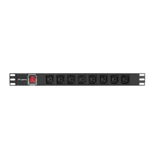 Lanberg 19" PDU/Verteilerleiste 1U 16A 2m 8X IEC C13 Steckdose, schwarz C20