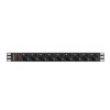 Lanberg 19" PDU/Verteilerleiste 1U 16A 3m 9x Schuko-Steckdose, schwarz