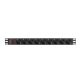 Lanberg 19" PDU/Verteilerleiste 1U 16A 3m 9x Schuko-Steckdose, schwarz