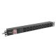 Lanberg 19" PDU/Verteilerleiste 1U 10A 2m 10X IEC C13 Steckdose, schwarz C14