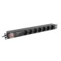   Lanberg 19" PDU/Verteilerleiste PRO 1U 16A 2m 7x Schuko-Steckdose SPD-3MP, schwarz