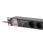   Lanberg 19" PDU/Verteilerleiste PRO 1U 16A 2m 7x Schuko-Steckdose SPD-3MP, schwarz
