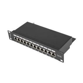  Lanberg Patchpanel 12 Port 1U 10" CAT.5e geschirmt, Schwarz