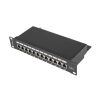 Lanberg Patchpanel 12 Port 1U 10" CAT.6 geschirmt, schwarz