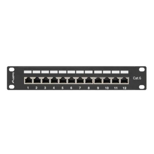 Lanberg Patchpanel 12 Port 1U 10" CAT.6 geschirmt, schwarz