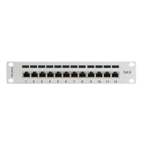 Lanberg Patchpanel 12 Port 1U 10" CAT.6 geschirmt, grau