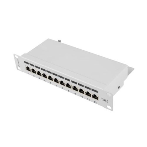Lanberg Patchpanel 12 Port 1U 10" CAT.6 geschirmt, grau
