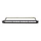   Lanberg Leerer Patchpanel 24 Port 1U 19" FTP, abgeschirmt, mit Entlastung, Schwarz