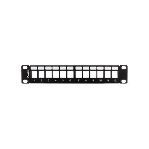 Lanberg Leeres Patchpanel 12 Port 1U 10" mit Entlastung, Schwarz