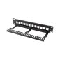   Lanberg Leeres Patchpanel 12 Port 1U 10" mit Entlastung, Schwarz