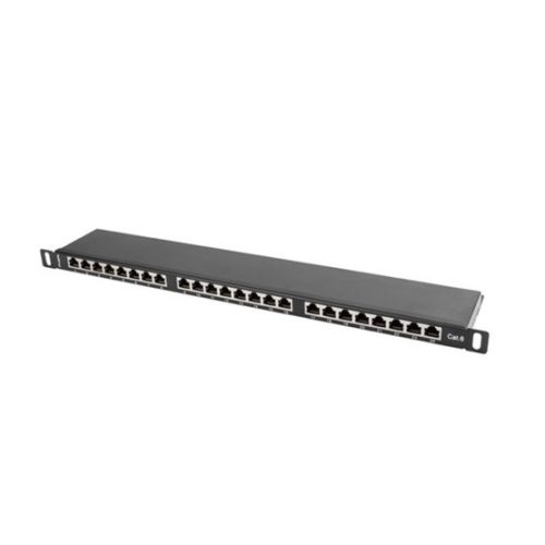 Lanberg Patchpanel 24 Port 0.5U 19" CAT.6 abgeschirmt, schwarz