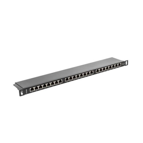 Lanberg Patchpanel 24 Port 0.5U 19" CAT.6 abgeschirmt, schwarz