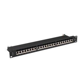 Lanberg Patchpanel 24 Port 1U 19" CAT.7 FTP, schwarz