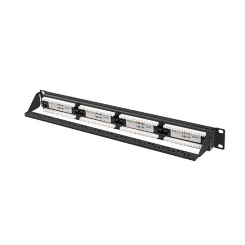 Lanberg Patchpanel 24 Port 1U 19" CAT.6a UTP, Schwarz