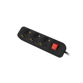   Lanberg Verteiler 3 m 5x Schuko Steckdose mit Schalter, schwarz
