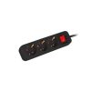 Lanberg Verteiler 3 m 5x Schuko Steckdose mit Schalter, schwarz