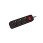   Lanberg Verteiler 3 m 5x Schuko Steckdose mit Schalter, schwarz