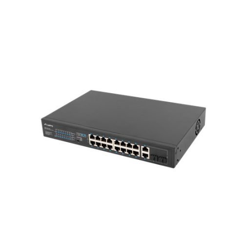 Lanberg Switch ohne Management, 16x 100Mb PoE+/ 2x 1GB/1X SFP, Rack (250W)