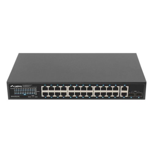 Lanberg Switch 24x 1GbE PoE+/ 2x GbE/ 2 SFP ,19" rackes (360W)
