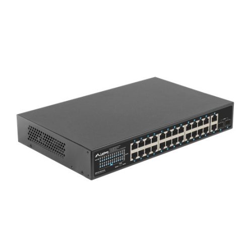 Lanberg Switch 24x 1GbE PoE+/ 2x GbE/ 2 SFP ,19" rackes (360W)