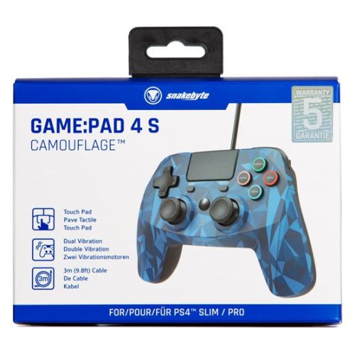 Snakebyte PS4 GamePad 4 S - kabelgebundener Controller - blau mit Tarnmuster