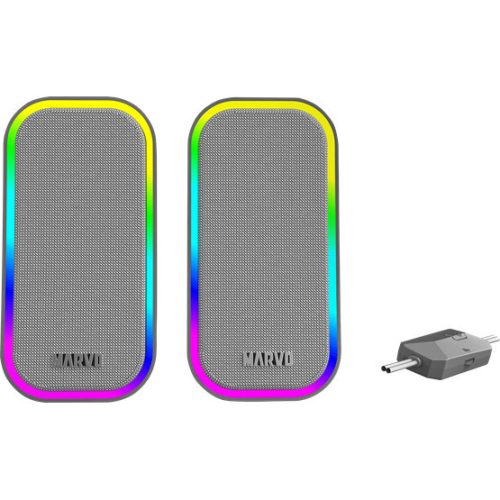 MARVO Havoc 20 kabelgebundener Lautsprecher - weiß - RGB-Beleuchtung