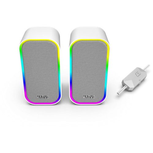 MARVO Havoc 20 kabelgebundener Lautsprecher - weiß - RGB-Beleuchtung