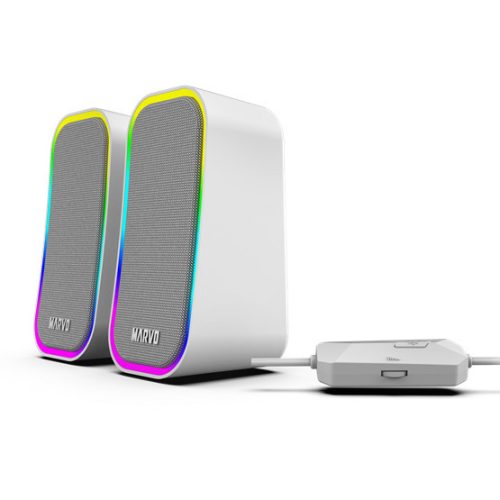 MARVO Havoc 20 kabelgebundener Lautsprecher - weiß - RGB-Beleuchtung