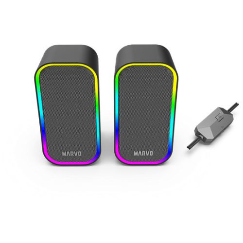 MARVO Havoc 20 kabelgebundener Lautsprecher - schwarz - RGB-Beleuchtung
