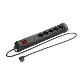   Lanberg Überspannungsschutzverteiler, 5x Schuko-Steckdose, 1,5 m, schwarz