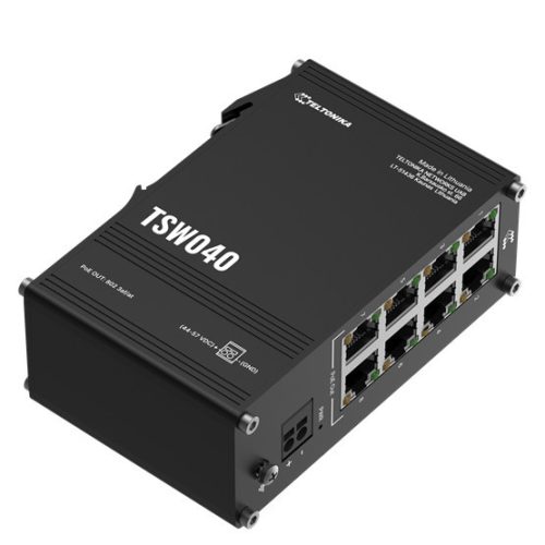 Teltonika 8-Port nicht verwaltbarer PoE-Switch, 240W, DIN-Schiene