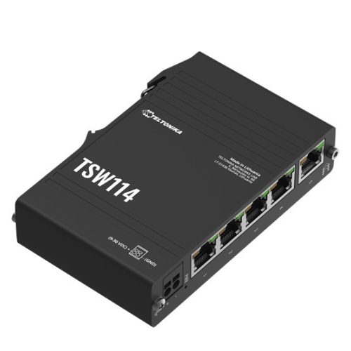 Teltonika 5-Port, kompakter Gigabit-Switch, DIN-Schienenmontagefähig