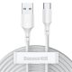 Baseus Simple Wisdom USB Typ-A – USB Typ-C 5A Schnelllade-Datenkabel-Set, 1,5m, weiß