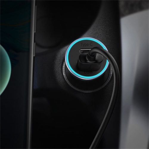 Baseus Golden Contactor Pro Auto-Schnellladegerät 40W, USB Typ-A + USB Typ-C, grau + 100W USB 1m Kabel