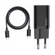 Baseus Super Si Netzteil Schnellladegerät 25W, USB Typ-C, Schwarz + 3A USB Typ-C, 1m Kabel