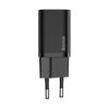 Baseus Super Si Netzteil Schnellladegerät 25W, USB Typ-C, Schwarz + 3A USB Typ-C, 1m Kabel