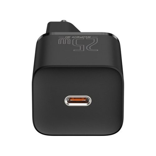 Baseus Super Si Netzteil Schnellladegerät 25W, USB Typ-C, Schwarz + 3A USB Typ-C, 1m Kabel
