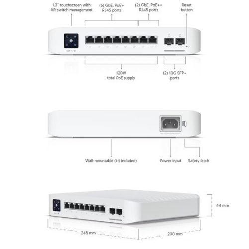 Ubiquiti UniFi Switch Pro Gen2, 8 Anschlüsse, PoE max.120W
