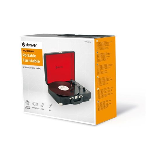 Denver VPL-120BLACK USB Plattenspieler - Schallplattenspieler